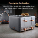 Tower Cavaletto 4 Slice Toaster  - Grey