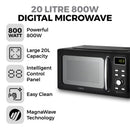 Tower Digital Microwave Mirror Door 800w 20L - Black and Chrome