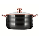 Tower Linear Casserole Rose Gold 24cm  - Black