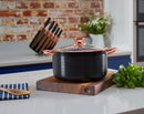 Tower Linear Casserole Rose Gold 24cm  - Black