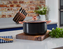 Tower Linear Casserole Rose Gold 24cm  - Black