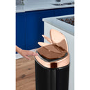 Tower Square Sensor Bin 58L Rose Gold  - Black