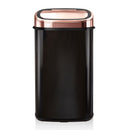 Tower Square Sensor Bin 58L Rose Gold  - Black