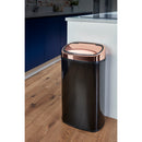 Tower Square Sensor Bin 58L Rose Gold  - Black