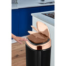 Tower Square Sensor Bin 58L Rose Gold  - Black