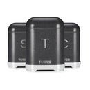 Tower Glitz Set of 3 Canisters Noir  - Black