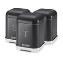 Tower Glitz Set of 3 Canisters Noir  - Black