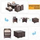 Outsunny Rattan Dining Set 9 Piece - Brown