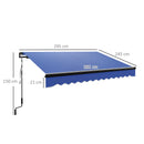 Outsunny 3 x 2.5m Electric Awning with LED Light and Remote Controller