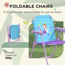 Outsunny Kids Bistro Table and Chair Set w/ Fairy Theme, Adjustable Parasol