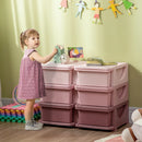HOMCOM Kids Storage Unit, with Six Drawers - Pink