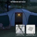 Outsunny Large Camping Tent with 3 Bedroom, Living Area and Porch for 6-9 Man