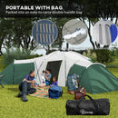 Outsunny Large Camping Tent with 3 Bedroom, Living Area and Porch for 6-9 Man
