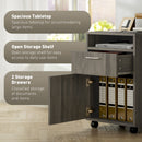 HOMCOM 60cm Filing Cabinet with Drawers and Open Shelf