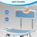HOMCOM Shower Stool for Elderly Disabled Adjustable Shower Stool