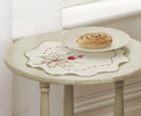 Tulip Embroidered Tray Cloth in Cream