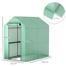 Outsunny Walk in Greenhouse w/Shelves Steeple Grow House 120 x 186 x 190 cm