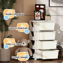 HOMCOM Kids Storage Units With Drawers 4 Tier Chest Dresser Tower