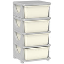 HOMCOM Kids Storage Units With Drawers 4 Tier Chest Dresser Tower