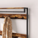 HOMCOM Coat Rack with Drawer, 4-in-1 Hall Tree with Coat Stand, Rustic Brown