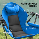 Outsunny Hammock Camping Chair Set of 2, Adjustable Back Camp Chair, Blue