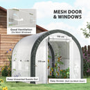 Outsunny Walk-in Tunnel Greenhouse, Upgraded Structure, Mesh Door & Windows