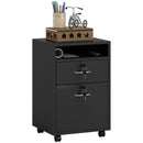 HOMCOM 60cm Filing Cabinet with Drawers and Open Shelf