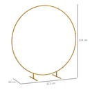 Outsunny 222cm Gold Tone Wedding Arch Round Backdrop Stand for Birthday Party