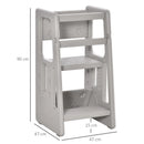 HOMCOM Kids Plastic Step Stool -  Grey