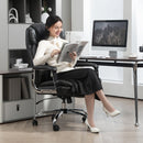 HOMCOM Faux Leather Desk Chair With Adjustable Height, 227kg 500LBS, Black