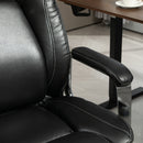 HOMCOM Faux Leather Desk Chair With Adjustable Height, 227kg 500LBS, Black