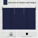 Outsunny 3x3(m) Or 3x6m Pop Up Gazebo Side Panels Replacement, 2 Pack, Blue
