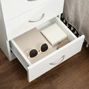 HOMCOM Modern 3 Drawers Side Cabinet Wooden Bedside Table White