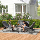 Outsunny 4 PC Garden Furniture Set with Loveseat, Chairs, Table