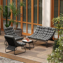 Outsunny 4 PC Garden Furniture Set with Loveseat, Chairs, Table