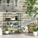 Outsunny Plant Stand, 4-Tier Planter Holder Flower Display Rack, Dark Green