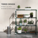 Outsunny Plant Stand, 4-Tier Planter Holder Flower Display Rack, Dark Green