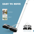 SPORTNOW 2.1-2.6m Basketball Hoop and Stand w/ Weighted Base, Wheels, White