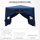 Outsunny  Pop Up Gazebo Tent  2.95 m x 2.95 m -  Blue