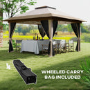 Outsunny 3.6 x 3.6m Pop Up Gazebo with Netting and Wheeled Bag