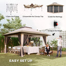 Outsunny 3.6 x 3.6m Pop Up Gazebo with Netting and Wheeled Bag