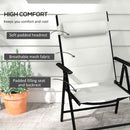 Outsunny 2 PCS Outdoor Folding Chairs, Dining Chairs w/ Padded Filling, Grey