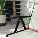 Outsunny 2 PCS Outdoor Folding Chairs, Dining Chairs w/ Padded Filling, Grey