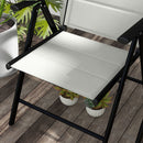 Outsunny 2 PCS Outdoor Folding Chairs, Dining Chairs w/ Padded Filling, Grey