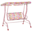 Outsunny Kids 2 Seater Garden Swing Chair  - Pink