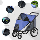 PawHut Foldable Pet Stroller with Cushion, for M, L Dogs