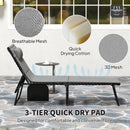 Outsunny Folding Sun Loungers Set of 2, Reclining Sun Bed, Light Grey