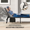 Outsunny Folding Sun Loungers Set of 2, Reclining Sun Bed, Light Grey