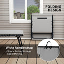 Outsunny Folding Sun Loungers Set of 2, Reclining Sun Bed, Light Grey