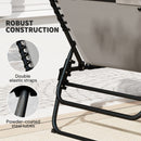 Outsunny Folding Sun Loungers Set of 2, Reclining Sun Bed, Light Grey